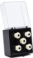Martin Bridge and End Pin Set of 5 / for Acoustic Bass (white with black dots)