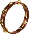 Meinl TA2B Wood Tambourine (african brown - brass Jingles - 1 row)