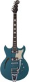 Reverend Guitars Tricky Gomez LE Limited Edition 2018 (deep sea blue / superior blue satin) E-Gitarren Semi-Acoustic