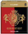 Rico Grand Concert Select 2 Thick Blank (filed, strength 2, 10 pack) Bb Clarinet Reeds 2 Boehm