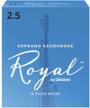 Rico Royal Sopran-Sax #2.5 / Filed (strength 2.5, 10 pack) Palhetas para saxofone soprano, força 2,5