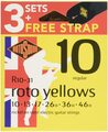 Roto Sound Roto Yellows R10-31 (10-46 / 3 sets & strap)