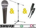 Shure SM58 + Contrik Cable 6m + K&M 210/20 Set (chrome stand) Conjunto de Microfone