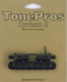 TonePros TPFA Metric Aluminum Tune-O-Matic Bridge with Bell Brass Saddles (black)