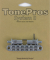 TonePros TPFA Metric Aluminum Tune-O-Matic Bridge with Bell Brass Saddles (chrome)